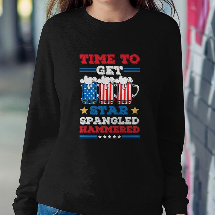 Funny 4Th Of July Time To Get Star Spangled Hammered Sweatshirt Gifts for Her