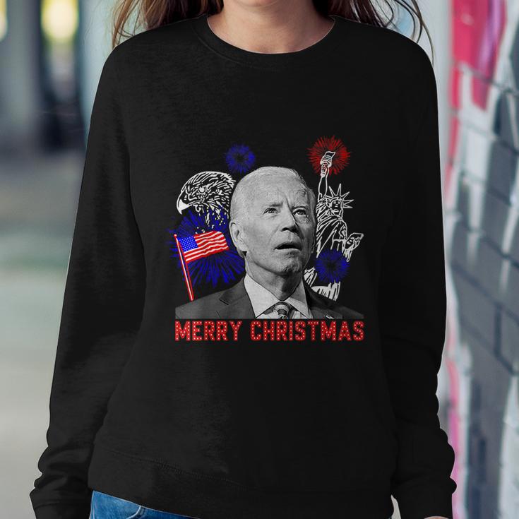 Funny Joe Biden Happy Christmas In July Usa Flag V2 Sweatshirt Gifts for Her