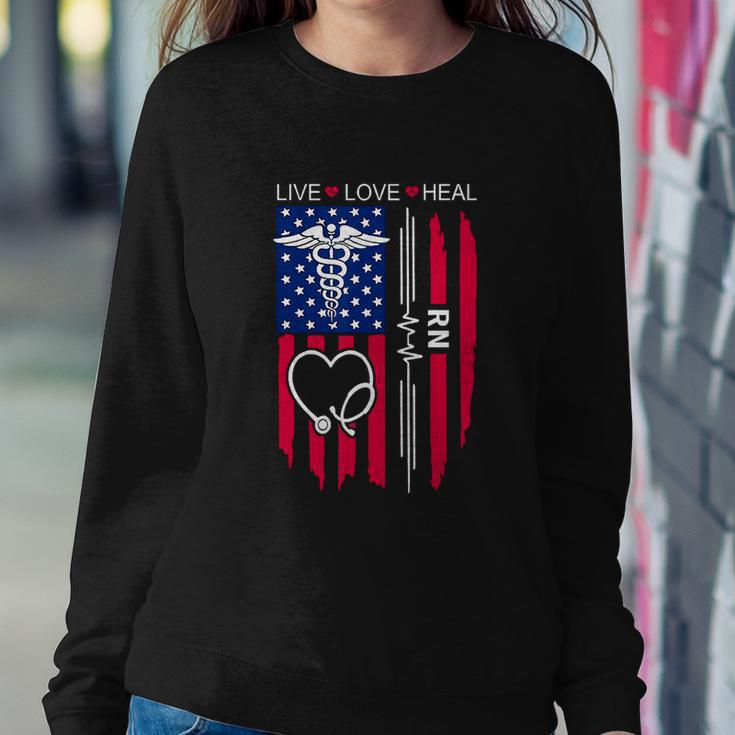 Funny Rn Nurse Us Flag For 4Th Of July Sweatshirt Gifts for Her
