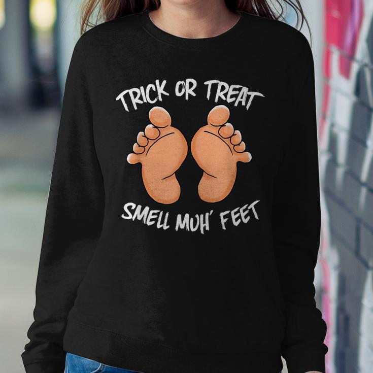 Funny Trick Or Treat Smell My Feet Halloween Gag Sweatshirt Gifts for Her