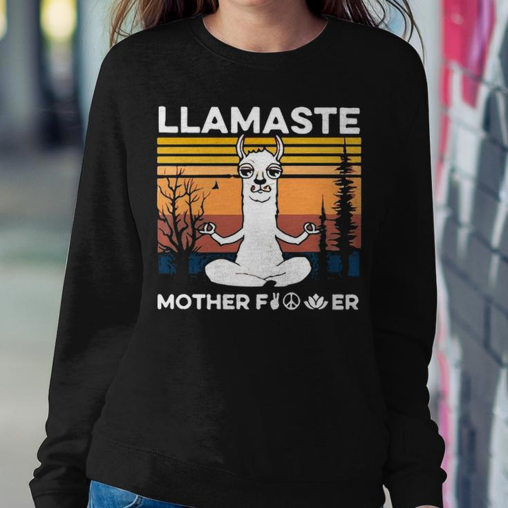 Funny Yoga Llamaste Mother Fvcker Retro Vintage Mans Sweatshirt Gifts for Her