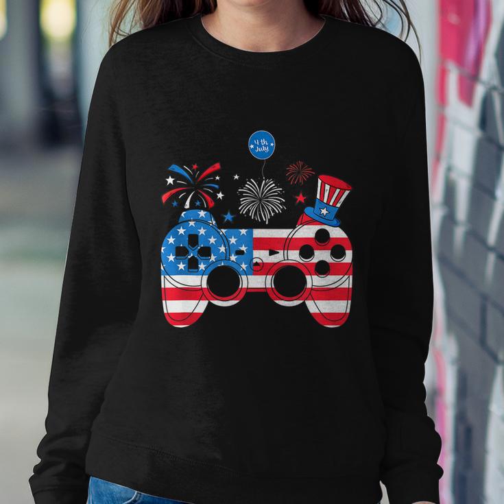 Gamer Video Gaming 4Th Of July Funny Men Boys American Flag Sweatshirt Gifts for Her