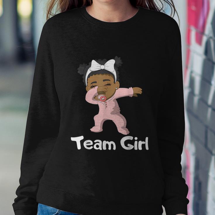 Gender Reveal Party Team Girl Cute Dabbing Black Baby Sweatshirt Gifts for Her