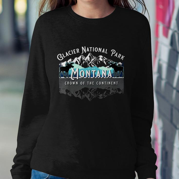 Glacier National Park Montana Moose Hiking Camping Souvenir Sweatshirt Gifts for Her