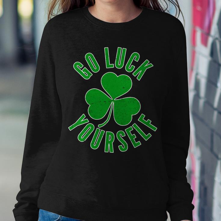Go Luck Yourself Irish Clover Sweatshirt Gifts for Her