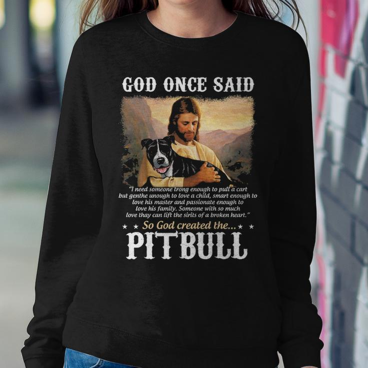 God And Pitbull Dog God Created The Pitbull Sweatshirt Gifts for Her