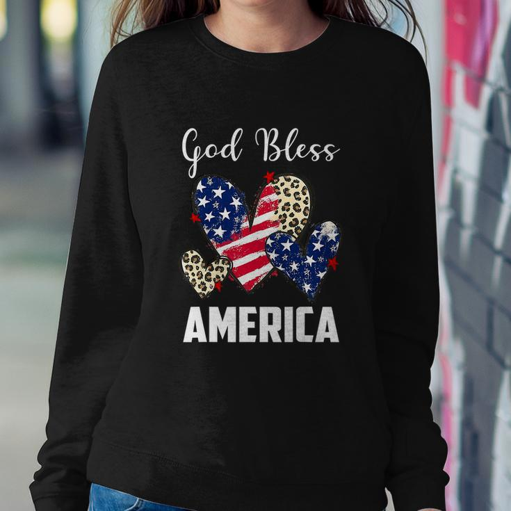 God Bless America Leopard Christian 4Th Of July Sweatshirt Gifts for Her