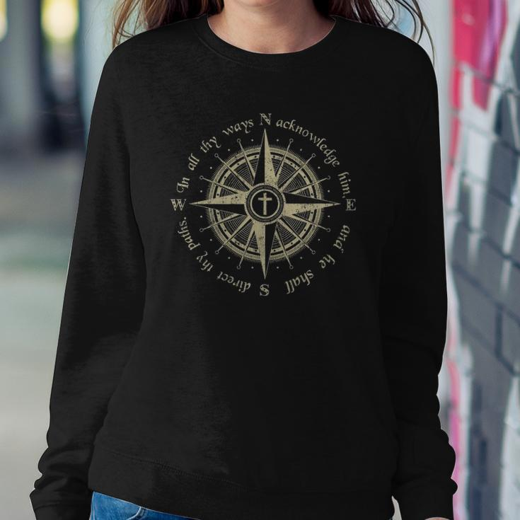 God Will Direct Your Path Compass Religion Christian Sweatshirt Gifts for Her