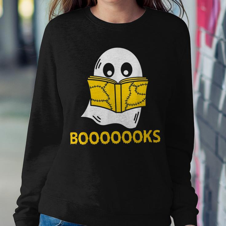 Halloween Booooks Ghost Reading Boo Read Books Library V4 Sweatshirt Gifts for Her