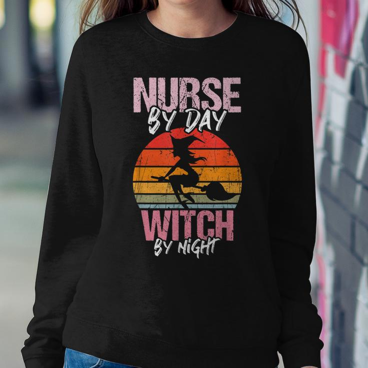 Halloween Nurse Costume Vintage Nurse By Day Witch By Night Sweatshirt Gifts for Her