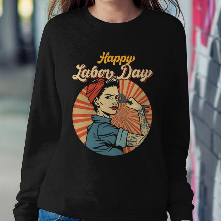 Happy Labor Day Gift Girl Strong Worker Movement Employer Funny Gift Sweatshirt Gifts for Her