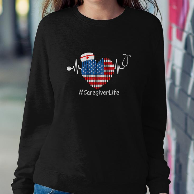 Heartbeat Patriotic Funny 4Th Of July Sweatshirt Gifts for Her
