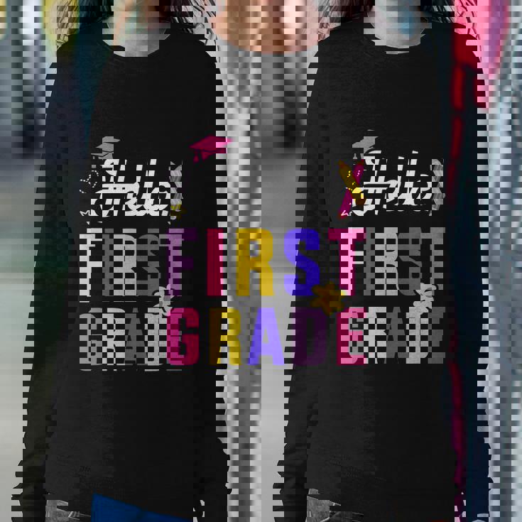 Hello 1St Grade First Back To School Student Teacher Sweatshirt Gifts for Her