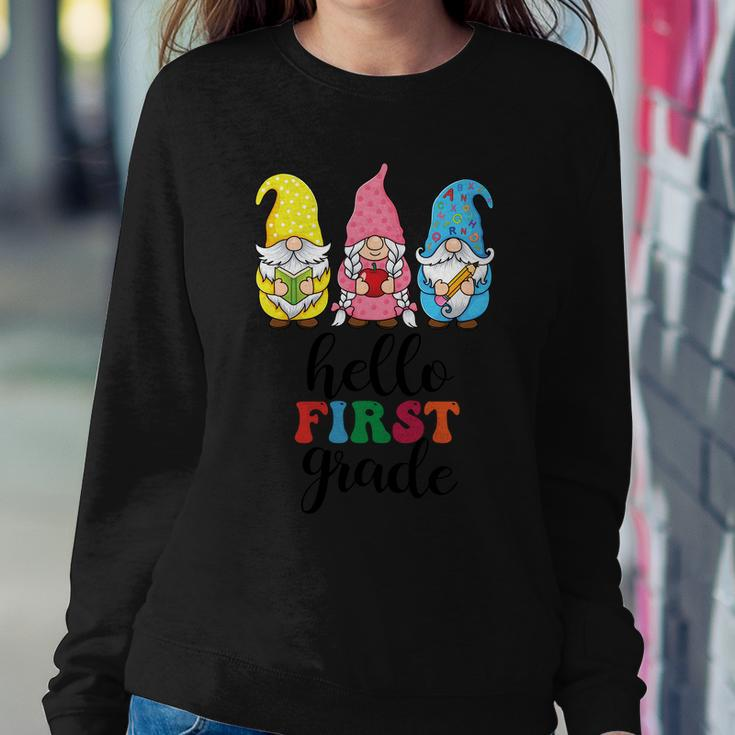 Hello First Grade School Gnome Teacher Students Graphic Plus Size Premium Shirt Sweatshirt Gifts for Her