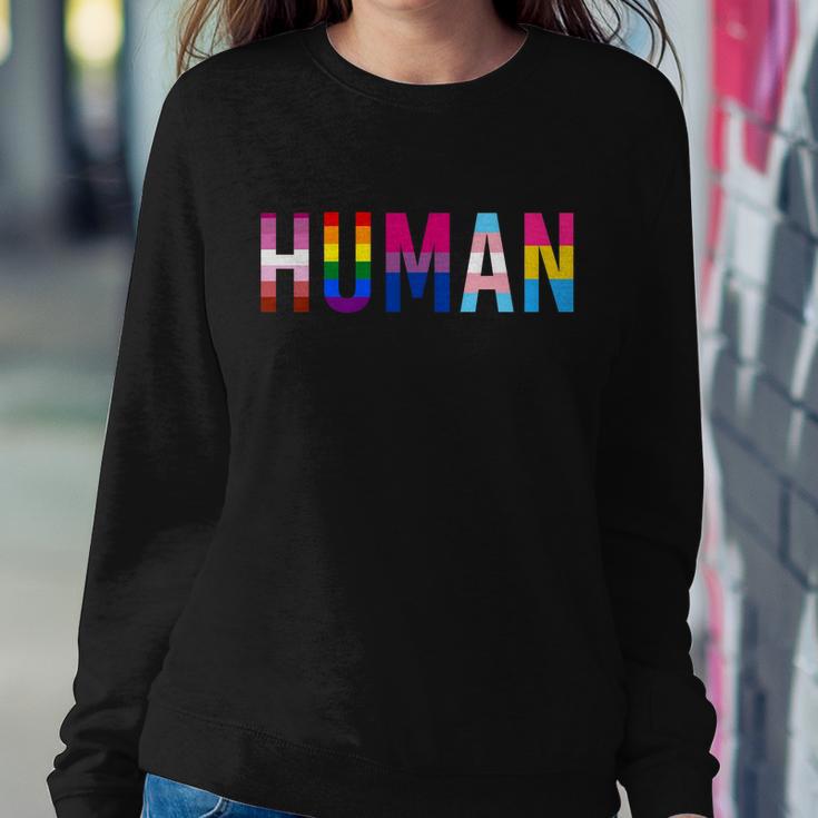 Human Lgbt Flag Gay Pride Month Transgender Rainbow Lesbian Gift Tshirt Sweatshirt Gifts for Her