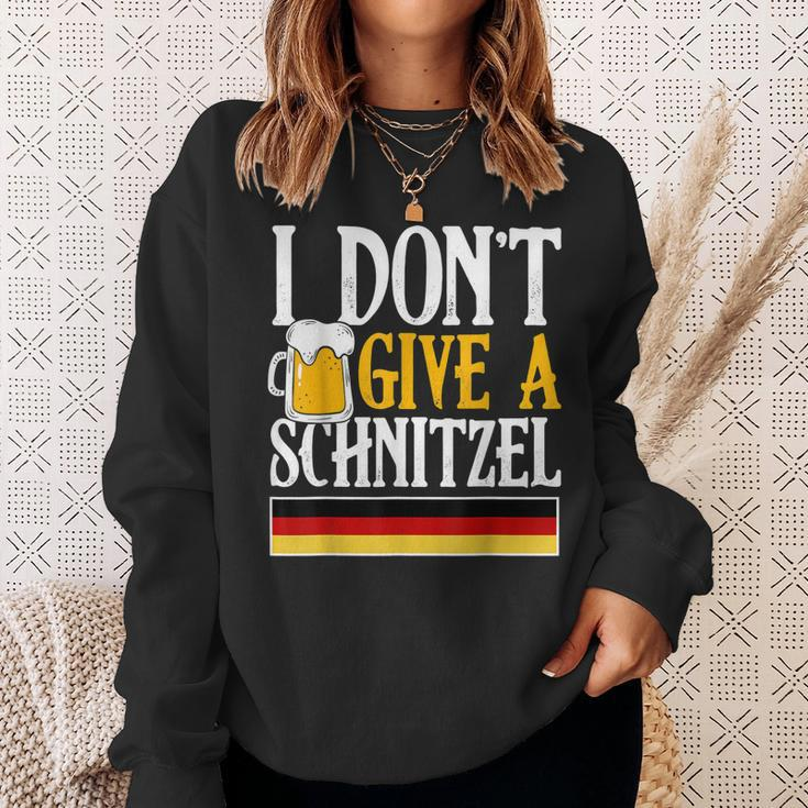 I Dont Give A Schnitzel German Beer Wurst Funny Oktoberfest Men Women Sweatshirt Graphic Print Unisex Gifts for Her