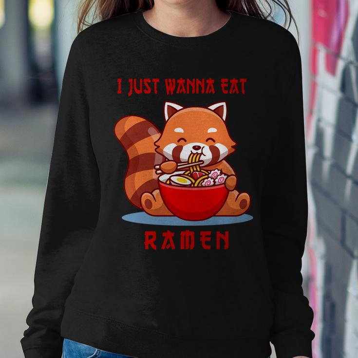 I Just Wanna Eat Ramen Cute Red Panda Sweatshirt Gifts for Her