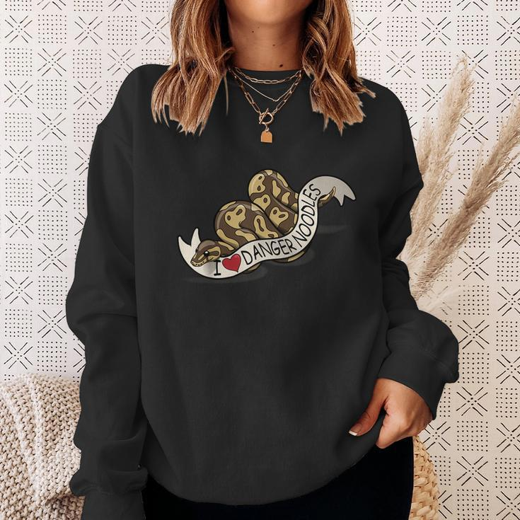 I Love Danger Noodles Ball Python Cute Graphic Design Printed Casual Daily Basic Sweatshirt Gifts for Her