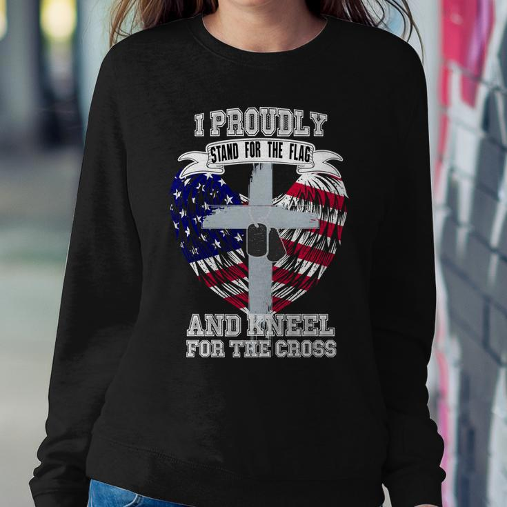 I Proudly Stand For The Flag And Kneel For The Cross Sweatshirt Gifts for Her