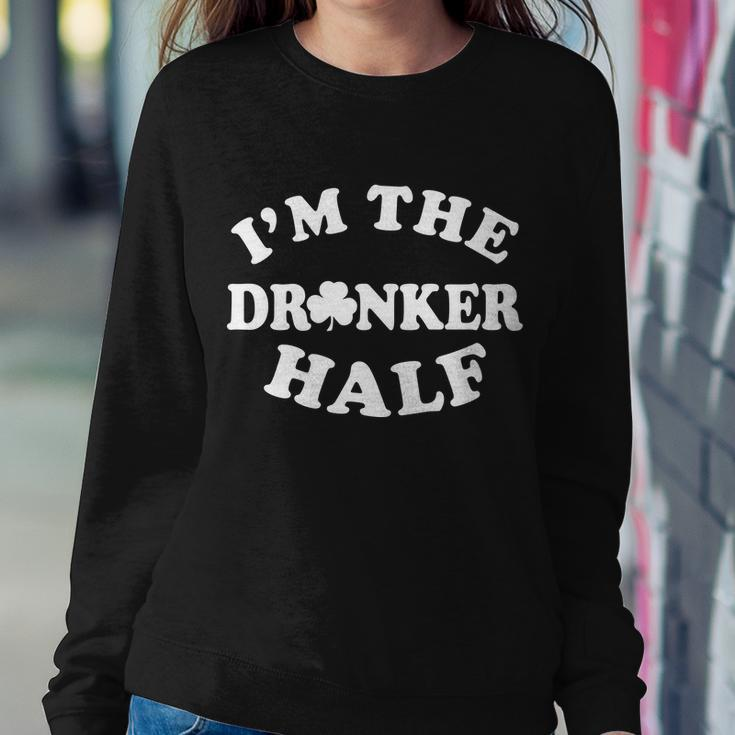 Im The Drunker Half Irish Shamrock St Patricks Day T-Shirt Graphic Design Printed Casual Daily Basic Sweatshirt Gifts for Her