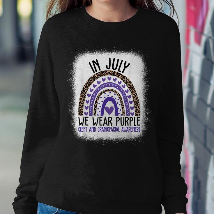 In July We Wear Purple Cool Cleft And Craniofacial Awareness Sweatshirt Gifts for Her