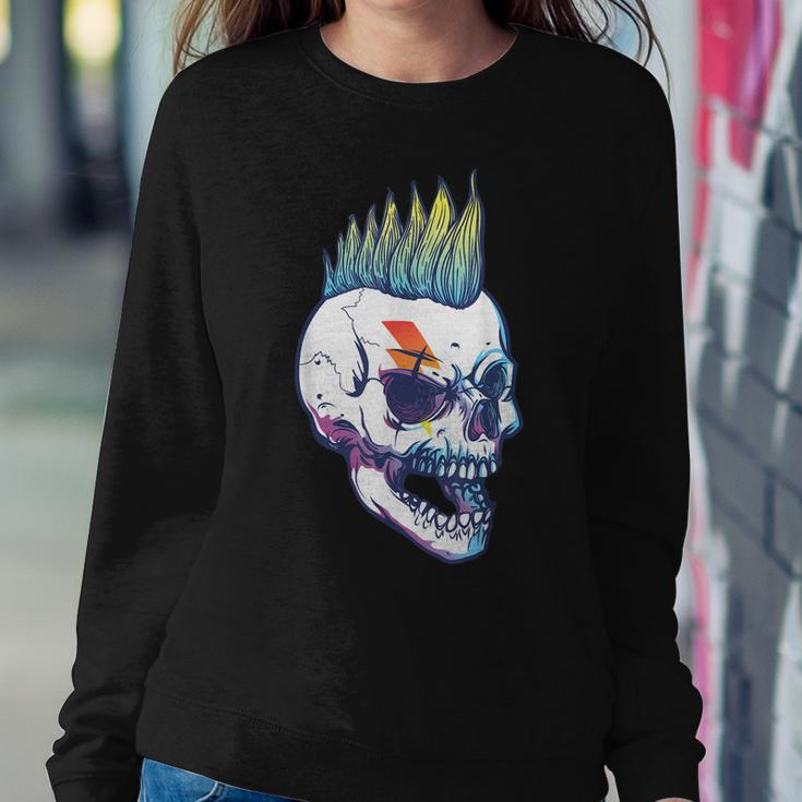 Iroquois Skeleton Scull Punk Rocker Halloween Party Costume Sweatshirt Gifts for Her