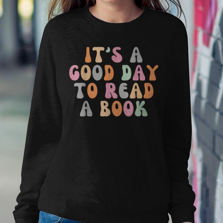 Its A Good Day To Read A Book Retro Teacher Students Sweatshirt Gifts for Her