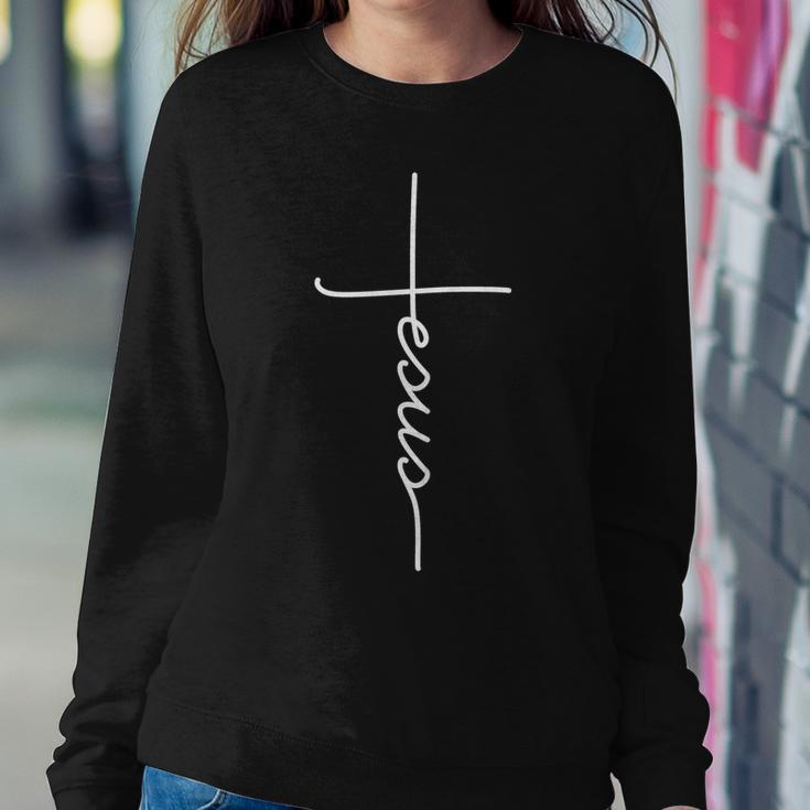 Jesus Christ Faith Christian Cross Logo Sweatshirt Gifts for Her