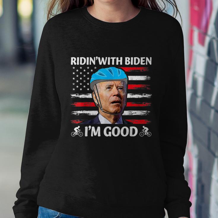 Joe Biden Falling Off His Bicycle Funny Biden Falls Off Bike V6 Sweatshirt Gifts for Her