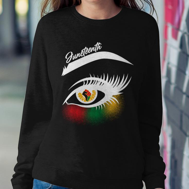 Juneteenth Red Gold Green Eyelashes Sweatshirt Gifts for Her