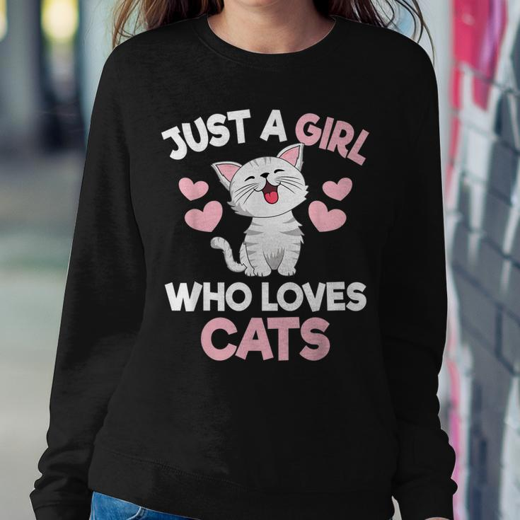 Just A Girl Who Loves Cats Cat Lover Cute Cat Sweatshirt Gifts for Her