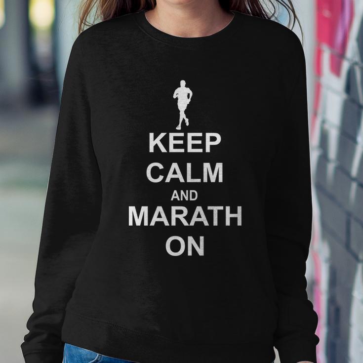 Keep Calm Marathon On Sweatshirt Gifts for Her