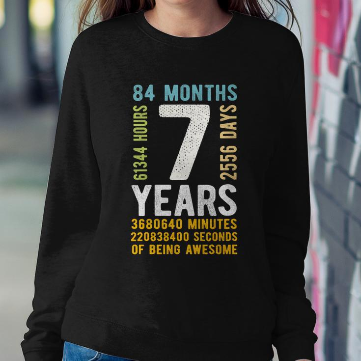 Kids 7Th Birthday Gift 7 Years Old Vintage Retro 84 Months Sweatshirt Gifts for Her