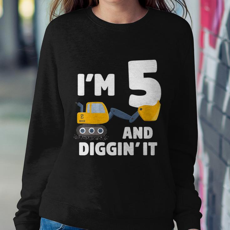 Kids Construction Truck 5Th Birthday Boy 5 Year Old Meaningful Gift Sweatshirt Gifts for Her