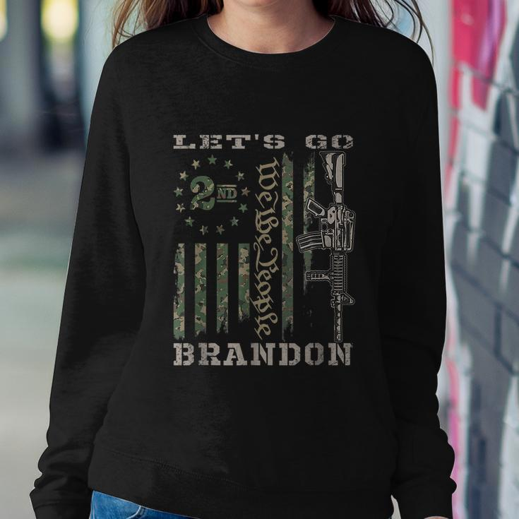Lets Go Brandon Gun American Flag Patriots Lets Go Brandon Sweatshirt Gifts for Her