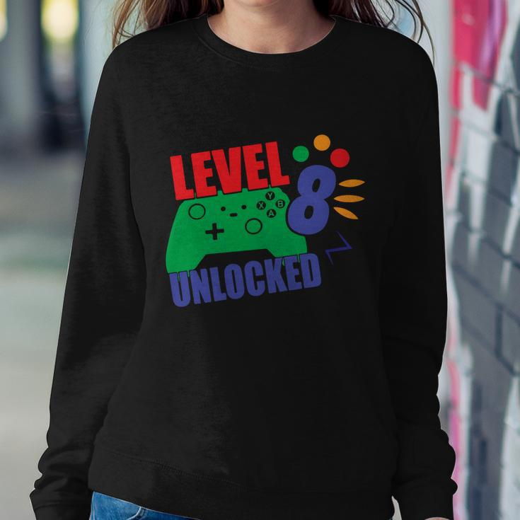 Level 8 Unlocked 8Th Gamer Video Game Birthday Video Game Graphic Design Printed Casual Daily Basic Sweatshirt Gifts for Her
