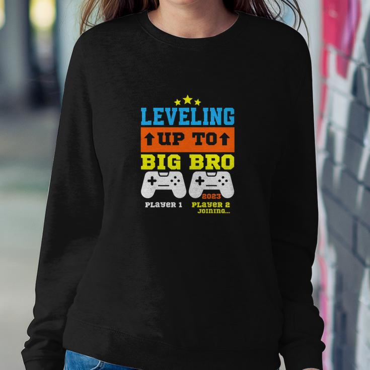 Leveling Up To Big Bro 2023 Pregnancy Announcement Funny Sweatshirt Gifts for Her