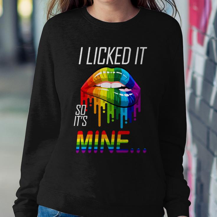 Lgbt I Licked It So Its Mine Gay Pride Lips Tshirt Sweatshirt Gifts for Her