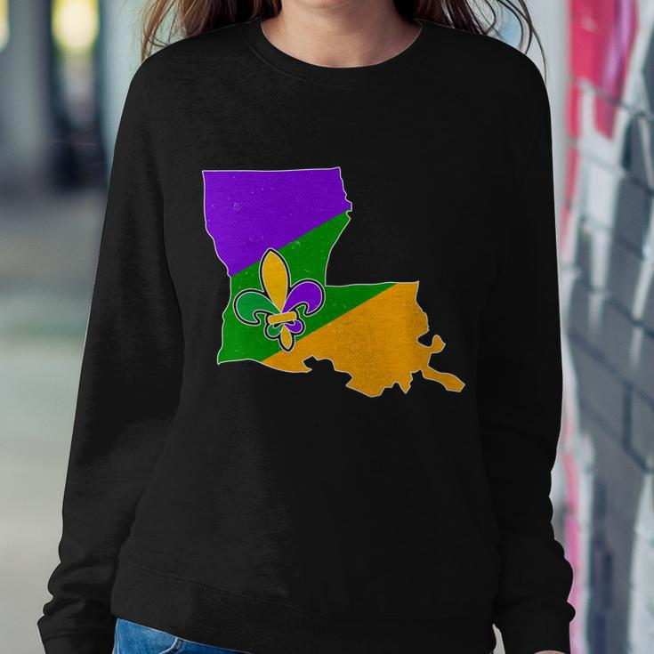 Louisiana Mardi Gras Fleur De Lis Sweatshirt Gifts for Her