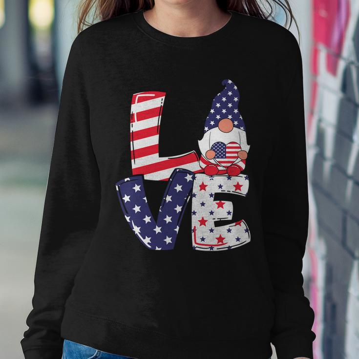 Love American Gnome 4Th Of July Independence Day Flag Graphic Plus Size Shirt Sweatshirt Gifts for Her