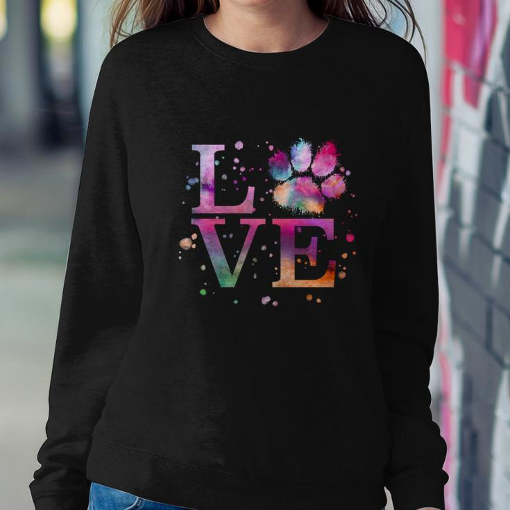 Love Dog Paw Print Colorful National Animal Shelter Week Gift Sweatshirt Gifts for Her