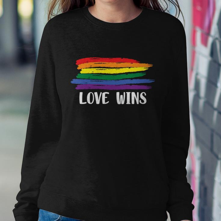 Love Wins Lgbt Gay Pride Lesbian Bisexual Ally Quote V3 Sweatshirt Gifts for Her