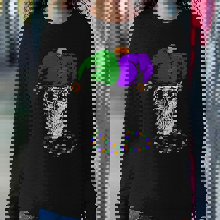Mardi Gras Skull Jester Hat Sweatshirt Gifts for Her