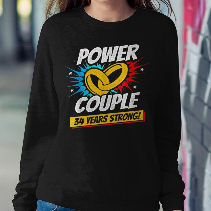 Married 34 Years Power Couple 34Th Wedding Anniversary Sweatshirt Gifts for Her