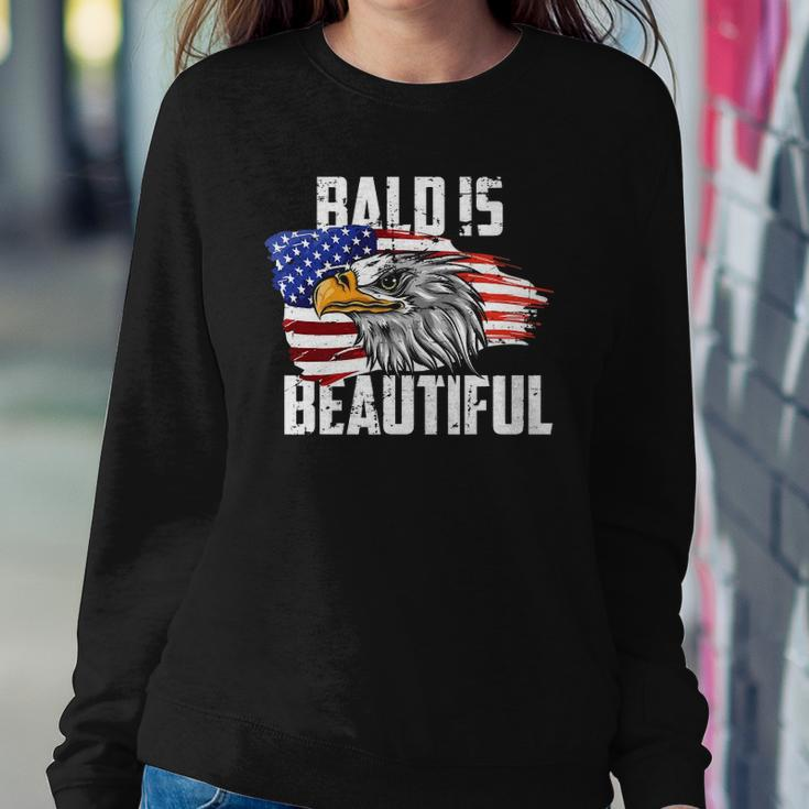 Mens Bald Is Beautiful July 4Th Eagle Patriotic American Vintage Sweatshirt Gifts for Her