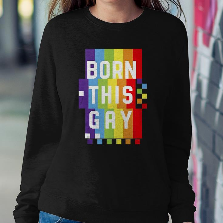 Mens Born This Gay Quote Pride Month Rainbow Sweatshirt Gifts for Her