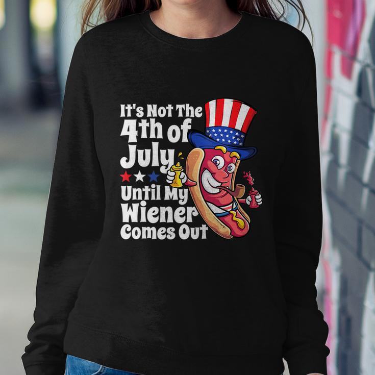 Mens Funny 4Th Of July Hot Dog Wiener Comes Out Adult Humor Gift Sweatshirt Gifts for Her