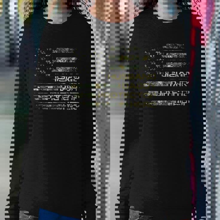 Mens Husband Daddy Protector Hero Fathers Day Flag Gift V2 Sweatshirt Gifts for Her
