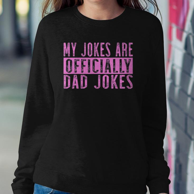 Mens Pink Girl Dad Pregnancy Announcement My Jokes Are Officially Sweatshirt Gifts for Her