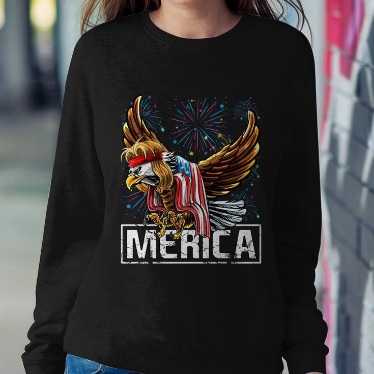 Merica Bald Eagle Mullet 4Th Of July American Flag Patriotic Funny Gift Sweatshirt Gifts for Her